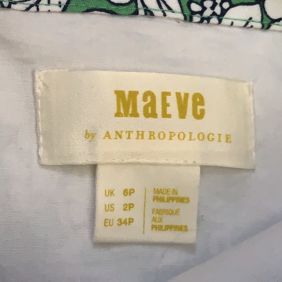 NWT Maeve Anthropologie Keely Floral Dress Green Blue Size 2 Petite - Picture 6 of 10